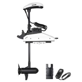 VEVOR Electric Trolling Motor, 55lbs Thrust with GPS, 10-Speed Bow Mounted Saltwater Outboard Boat Motor with Remote Control & LCD Battery Indicator