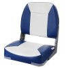 VEVOR Boat Seat, 18.9" Low Back Boat Seat, Folding Boat Chair with Thickened Sponge Padding and Hinge, Fold-Down Boat Captain Chair for Fishing Boat