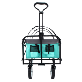 Collapsible Foldable Wagon Cart with strapping system Beach Wagon Utility Cart Utility Wagon Grocery Cart for for Camping Shopping Sports Gardeing Fis