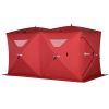 5-8 Person Pop-up Ice Fishing Shelter, Portable Ice Fishing Tent, Red