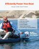 VEVOR Electric Trolling Motor, Transom Mounted Outboard Boat Motors 12V 55lbs Thrust, 8-Speed Electric Boat Engine w/ Battery Indicator, for Kayaks