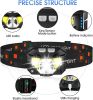 Flashlight, Lumen Ultra-Light Bright LED Rechargeable Headlight with White Red Light, 2-Pack Waterproof Motion Sensor Head Lamp