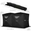 5-8 Person Pop-up Ice Fishing Shelter, Portable Ice Fishing Tent, Black