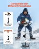 VEVOR Ice Auger Drill Bit, 8" Dia. High-Strength Steel Ice Fishing Augers, Weather-Resistant Spiral Drill Bits Replacement with Center Tip