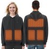 VEVOR Heated Hoodie, Unisex Heated Sweatshirt with Battery Pack 7.4V, Electric Jacket with 5 Heating Zones for Men & Women