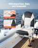 VEVOR Boat Seat, High Backrest, Folding Fishing Boat Seat with Thickened Sponge Cushion & Waterproof PVC Leather, Aluminum Alloy Hinges
