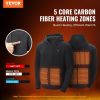 VEVOR Heated Hoodie, Unisex Heated Sweatshirt with Battery Pack 7.4V, Electric Jacket with 5 Heating Zones for Men & Women