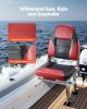 VEVOR Boat Seat, High Backrest, Folding Fishing Boat Seat with Thickened Sponge Cushion & Waterproof PVC Leather, Aluminum Alloy Hinges