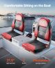 VEVOR Boat Seat, High Backrest, Folding Fishing Boat Seat with Thickened Sponge Cushion & Waterproof PVC Leather, Aluminum Alloy Hinges